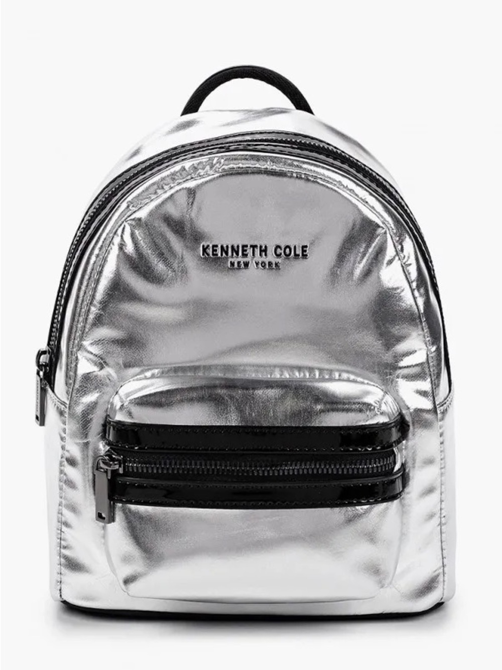 Kenneth Cole Silver Metallic Mini Backpack